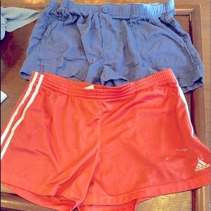 2pairs of shorts, 2 pairs of pjs, one legging